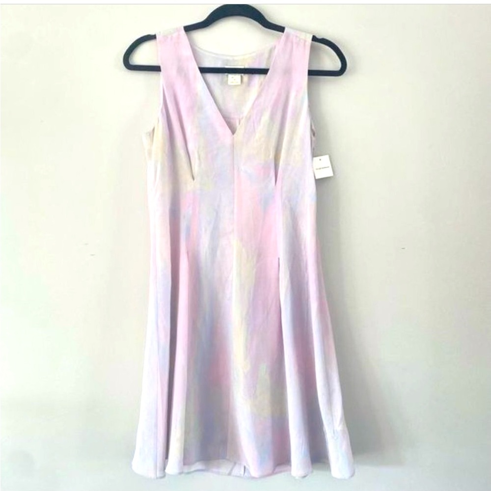 Club Monaco Sleeveless 100% Silk Colorful Pastel Dress